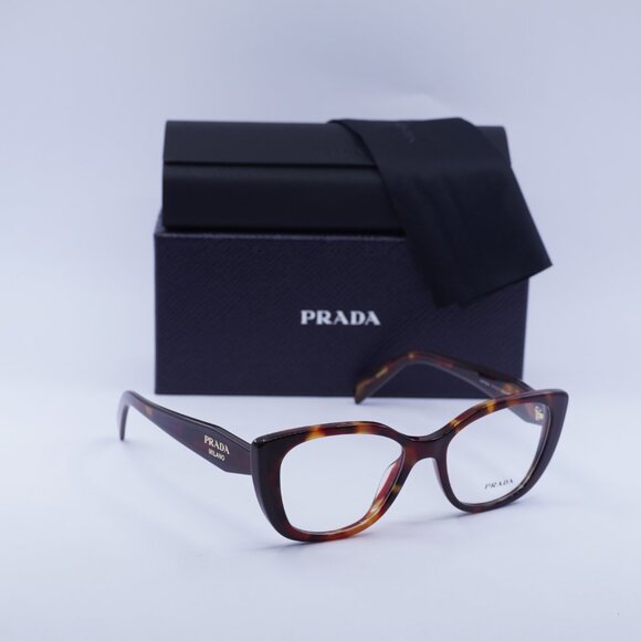 Prada PRB04V 22A1O1 Cat Eye Eyeglasses - Poppy Havana Bordeaux 51mm - Picture 10 of 10
